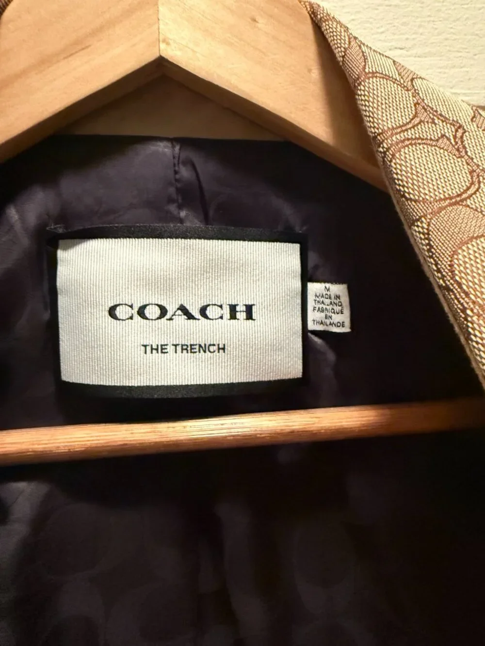 Coach Short Trench Coat With Signature Collar